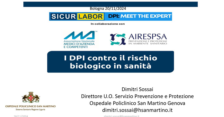 I DPI contro il rischio per la sanità I DPI contro il rischio per la sanità